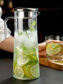 1pc Large Capacity Leakproof Water Bottle With Lid - Plastic Sealed Juice And Iced Tea Dispenser, Wide Mouth Easy Pour Design, Suitable For Parties And Cold Brew Coffee - Multicolor - View 10