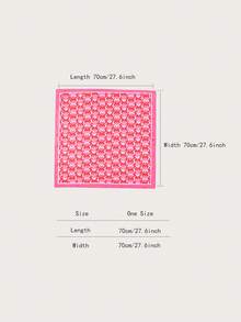 1条简约印花70厘米方形围巾，新款春季女士头巾，多功能腰带，包包装饰，头巾，时尚领巾 - 彩色 - 查看 2