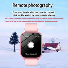 1pc Smart Watch With High-Definition Screen, LED High-Definition Curved Color Display, Multi-Language Support, Full Touch Screen, Music Player, Call Function, Message Notification, 180mAh Large Capacity Battery - Beige - View 9