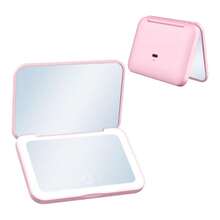 LED化妆镜，便携式迷你化妆镜，USB充电式LED旅行化妆镜，带灯，口袋镜，亮度可调，三种灯光模式 - 白光、自然光、暖光，多功能化妆镜，适用于宿舍、旅行、化妆、办公室、卧室，最佳圣诞礼物（女士适用） - 彩色 - 查看 13