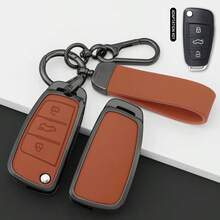 Zinc Alloy Leather Car Remote Control Key Case Cover Holder Shell For Audi A3 8P 8V 8L S3 RS3 - Hand Rope Buckle - View 4