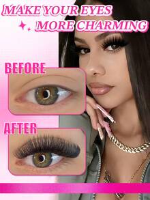 320pcs/Pack Single Cluster False Eyelashes Natural & Slim Style 30D+40D Mixed D Curl 9-16mm Reusable Single Cluster Eyelash Extension Kit With Glue, Adhesive And Sealer, Eyelashes, False Eyelashes, False Eyelash Clusters - Multicolor - View 5