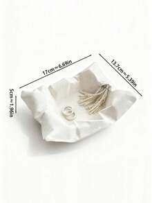 1件创意原创皱纹陶瓷首饰托盘，桌面首饰收纳碟，戒指项链香炉艺术装饰托盘，玄关钥匙架，香炉托盘，适用于客厅、玄关、首饰收纳 - 彩色 - 查看 14