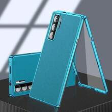 360°Funda de cuero con protección total para ZTE Nubia Red Magic 9s 9 Pro Magic9 Pro+, cubierta trasera de teléfono con vidrio frontal y marco de metal - Naranja - Ver 8