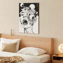 Tomie Kawakami Canvas Print: Ito Junji Anime, Ideal For Home, Office Wall Decor,Japanese Living Room Bedroom Wall Decor - Black - View 8