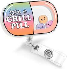 Plifal Pharmacy Badge Reel Holder Clip - Pharmacist Capsule Medicine Retractable ID Name Card Badge Reel With Charm Alligator Clip, Nurse Nursing Office Medical Worker Student Shaker Accessories Gifts - ColorS - 查看 1