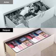 CYPN2 Piezas Organizador de Cajones para Ropa Interior Calcetines Brasier Organizador de Armario con Metralla Redimensionable GrisFadhion - 219706252 - Ver 3
