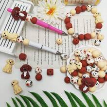 25/32 piezas Nuevo juego de cuentas de silicona con diseño de cachorro 3D lindo - Tonos de piel, rojo ladrillo, negro, blanco, naranja con forma de cachorro - Cuentas con diseño de personajes animales adorables - Ideal para llaveros DIY, collares, pulseras, bolígrafos decorativos, joyería y artesanía de colgantes - Adecuado para regalos de vacaciones y cumpleaños - Serie de perros de compañía - Ver 6
