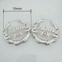 个性化生日首饰套装 - 定制名字项链和耳环，个性化名字首饰套装 - 定制名字吊坠项链和耳环，生日石心形吊坠，钻石项链，名字耳环，生日石首饰，女士礼物，镀金个性化首饰，适合女性、女孩和青少年 - 彩色 - 查看 9