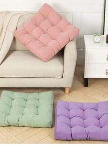 天鹅绒面料落地蒲团/椅垫 | 土耳其产 60*60 厘米落地垫 - 紅色 - 查看 2