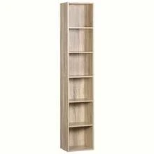 1pc Bookshelf With 6 Compartments, Independent Cube Bookshelf, Vertical Bookshelf, Office Rack, Storage Rack, File Rack, Made Of Wooden Material, 30x158, 5x24 Cm ( Width X Height X Thickness) - White - View 6