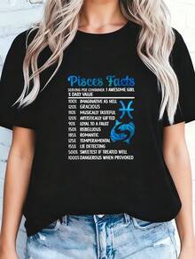 Pisces-Facts-Pisces-Zodiac-Sign-Pisces-Horoscope-T-Shirt - 黑色6 - 查看 2
