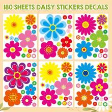 180pcs Daisy Flower Stickers For Car, Truck, Window Decor - 12 Sheets - Multicolor - 查看 3