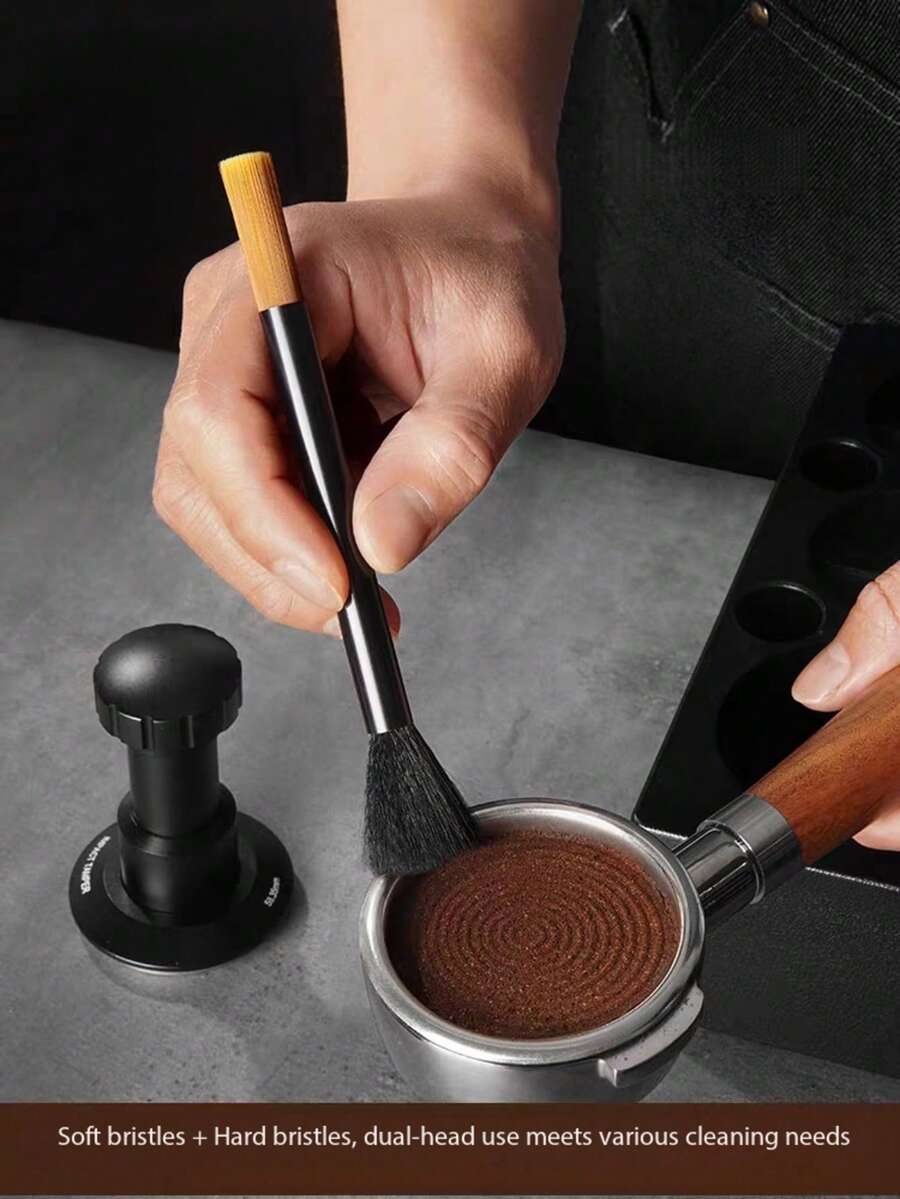 咖啡机清洁刷，软毛手持研磨机刷 - 棕色 - 查看 1