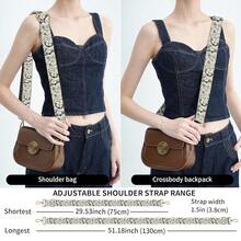 Purse Strap Replacement Crossbody 1.5 Inches Wide, Gold Buckle Guitar Style Shoulder Bag Straps Adjustable For Women Men Handbags Black Bats Funny - 黑蝙蝠搞笑 - 查看 6