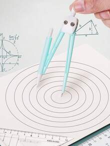 10 piezas Juego de compás y regla para estudiantes, incluye regla, regla triangular, transportador, juego de herramientas de dibujo multifunción para papelería