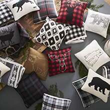 Eddie Bauer Bear Twill Decorative Pillow Black - oso sarga negro - Ver 7