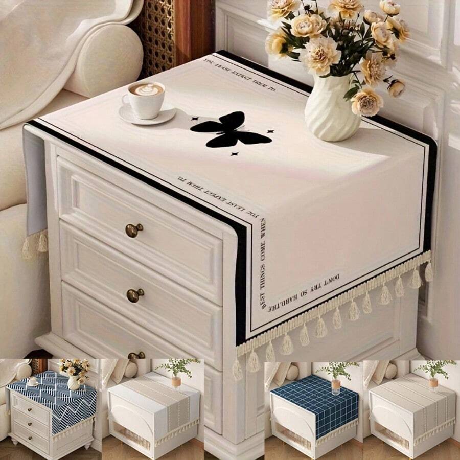 American Style Bedside Cabinet Cover Cloth, Small Rectangular Table Cloth, Lightweight Luxury Microwave Oven Refrigerator Dust Cover, Washing Machine Dust Cover - Multicolor - View 1