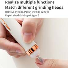 1 Set Mini Electric Nail Polishing Machine (5 Grinding Heads) Small Tool Nail Remover Nail Drill Portable Nail File Grinder - Multicolor - View 5