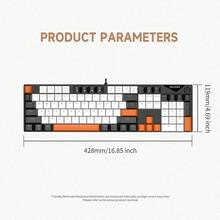 AJAZZ NK104 Wired Gaming Mechanical Keyboard, Multi-Function Metal Knob, 104-Key Large Configuration, Office Mechanical Keyboard, Red Switch, Symphony Backlight, Support Multi-System, Suitable For Games And Office - Multicolor - View 10