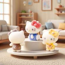 1/5 món ngẫu nhiên tượng Hello Kitty nhồi bông của Sanrio - Tượng mèo dễ thương bằng nhựa, thiết kế chibi, nơ hồng đặc trưng và trang phục trắng, thích hợp để trang trí nhà cửa, xe hơi, tiệc tùng - Món quà hoàn hảo, một kích cỡ ngẫu nhiên - Nhiều màu - Xem 4
