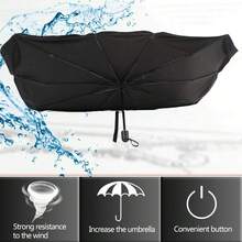 Parasol para coche Parasol para parabrisas de automóvil con funda de almacenamiento de cuero, adecuado para todas las cubiertas de parasoles de automóvil - Pequeño - Ver 10