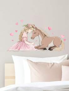 小马图案墙贴，适用于卧室、床头柜、客厅，自粘式墙贴装饰 - 彩色 - 查看 5