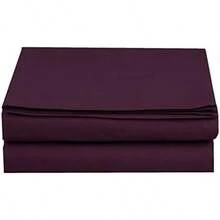 Elegant Comfort Sábana encimera, Antiarrugas, Antimanchas, 100% hipoalergénica, Tradicional, , , 1(King Berenjena morada) - Multicolor - Ver 2