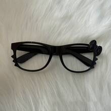 1 Piece Leopard Print Glasses Frame (No Lenses), Tortoiseshell Round Glasses, Cute Vintage Decorative Glasses Without Lenses, Fashion Style - 黑色眼鏡框 - 查看 4
