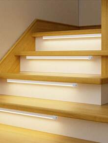 1pc 10/20/30/50cm, Wardrobe Lighting Lamp, Warm Light/White Light, Smart Sensor Light, Indoor Night Light, Wardrobe Light, LED Light Strip, Motion Sensor Night Light, USB Rechargeable, Suitable For Cabinets, Wardrobes And Hallways, Wireless Motion Sensor LED Light Strip, Under Cabinet Lighting Lamp, Rechargeable Magnetic Sensor Night Light - White - View 8