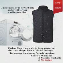 9 Heated Vest Zones Electric Heated Jackets Men Women Sportswear Heated Vest Bodywarmer Usb Inner Heat Vest Veste For Camping - 9個黑色區域 - 查看 5