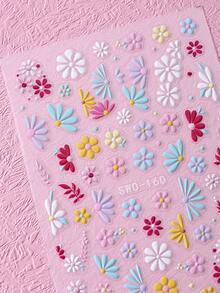 Bộ 2 miếng dán móng tay hình cánh hoa cúc 5D thanh lịch, họa tiết hoa macaron nhiều màu sắc, phong cách Bohemian, quà tặng cho phụ nữ và bé gái, tự dán, dùng trang trí móng tay tại salon. - Nhiều màu - Xem 6