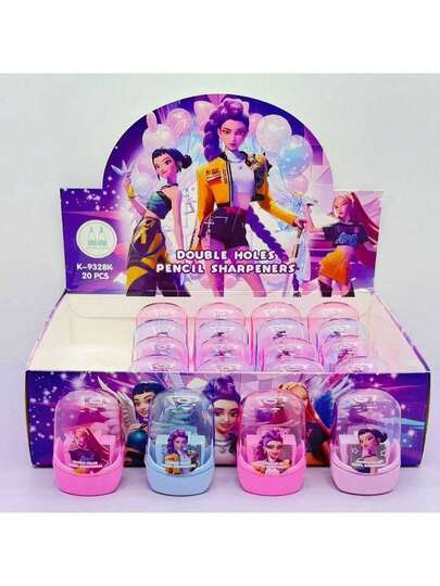 1 pieza Sacapuntas inspirado en grupos femeninos de K-Pop, artículos de papelería para estudiantes, regalo para Año Nuevo, Día de San Valentín, regreso a clases (estilo aleatorio)