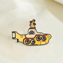 Yellow Submarine Enamel Badge - Zinc Alloy Music Badge, Can Be Used As Brooch On Bags, Clothes, Women's Brooches, Lapel Pins, Scarf Clips, Perfect Gift For Music Fans - Tank Brooch - View 2