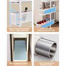 UMDONX Carrito de almacenamiento delgado de 5 niveles con cesta extraíble organizador de baño carrito rodante organizador deslizante para cocina baño lavandería color blanco - Blanco - Ver 6