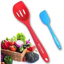 Juego de utensilios de cocina - 11 utensilios de cocina - Utensilios de cocina de silicona de colores - Batería de cocina antiadherente con juego de espátulas - Mejores herramientas de cocina de colores Gadgets de cocina (Caqui) - Multicolor - Ver 7