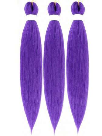 1-3pcs 18-36 Inch Purple Pre-Stretched Braiding Hair Extensions, Suitable For Braiding, Yaki Synthetic Crochet Twist Braids, Halloween Costume Cosplay
