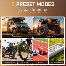 Inflador de neumáticos Carsun, compresor de aire portátil, bomba de neumáticos, cilindro doble de 25, modelo con pantalla digital de 12V-CC, tecnología mejorada (bajo nivel de ruido), 180W de alta potencia, 3 veces talla grande rápida la velocidad de inflado, apagado automático, accesorios para automóvil - adecuado para autocaravana, camión, SUV, balones deportivos y talla grande - Cableado - Ver 3