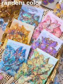 20pcs Butterfly Pattern Stickers, Multipurpose Decorative Stickers, Suitable For Hand Decoration And Back To School Decoration Scrapbook Supplies Scrapbook Stationery - Multicolor - View 12