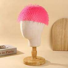 1pc Fluorescent Long Plush Silicone Cap, TPR Glow-In-The-Dark Spiked Head Cover, Bar Atmosphere Gag Stress Relief Toy Hat - Multicolor - View 8