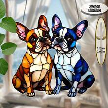 2D Acrylic Boston Terrier Silhouette Window Hanging Decor, Suitable For Dog Lovers, Animal Themed Occasions, Couple Gifts, Outdoor Spaces, Garden, Bedroom, Farewell Gifts - Multicolor - View 4