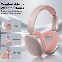 SUNJOM Freepods 120H Playtime Bluetooth ANC/ENC Pro-Level Active Noise Cancelling Over-Ear Headphones Wireless, Headphones With Built-In Microphone Type-C Charging For Call Travel Sports Gym - Hồng - Xem 4