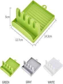 1 pieza Soporte multiusos para utensilios de cocina, estante para cubiertos, estante para tapas de ollas y soporte para espátulas, soporte para cucharas, herramienta de cocina, herramienta para colocar espátulas - Multicolor - Ver 3