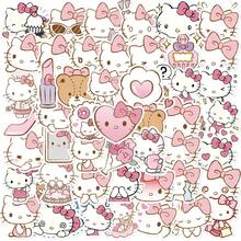 Sanrio 50 Pcs/Set Girlish Pink Kitten Cartoon Stickers - Cute Graffiti Embellishments For DIY Projects On Water Bottles, Notebooks & Electronics - 50PCS - View 2