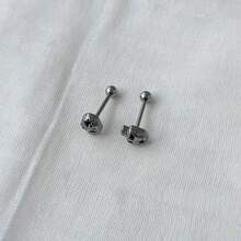 Spicy Sweet Titanium Steel Barbell Tongue Piercing, Niche Punk Skull Design Metal Style Tongue Ring - Rock and Roll Sweet and Spicy Tongue Piercing - View 2