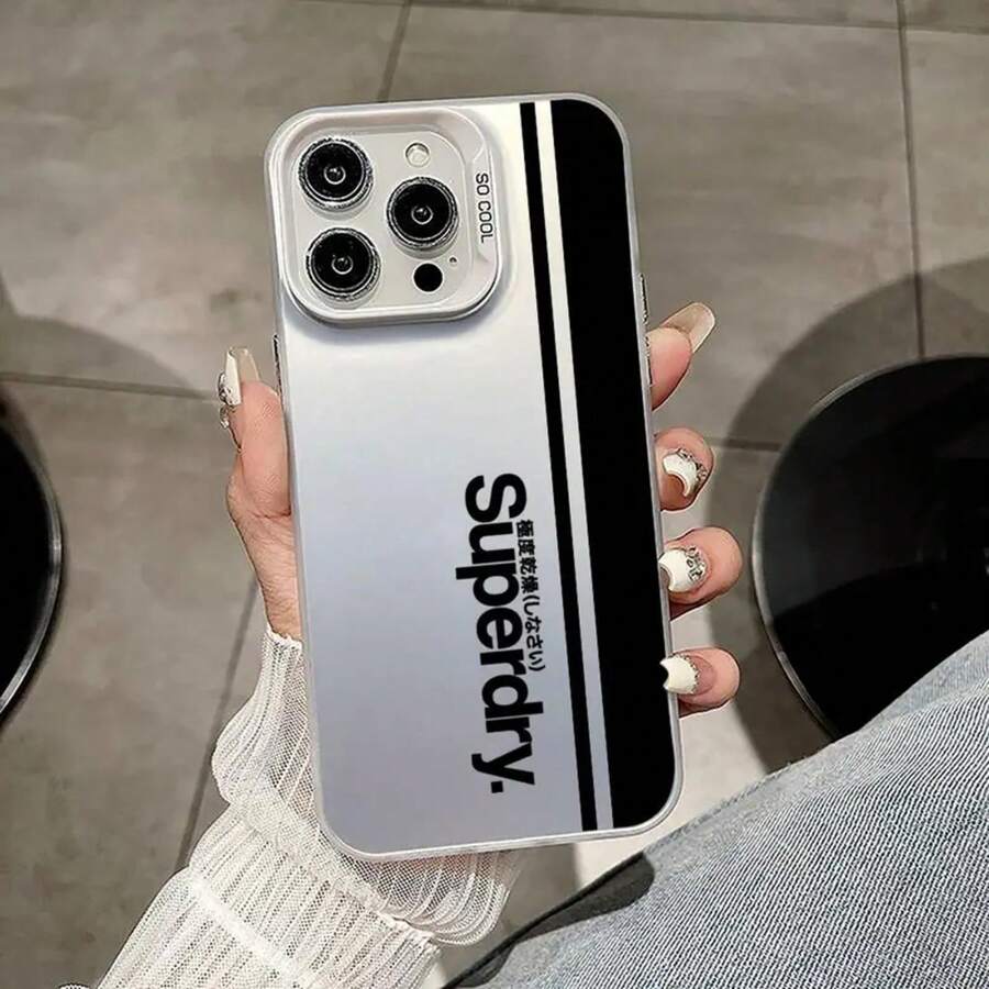 Funda de Teléfono Fashion S- para iPhone 17 16 15 14 13 12 11 Ais/Pro/Max/Plus, Lujo Ligero, Fundas Plateadas Coloridas de Alta Gama - Blanco1 - Ver 1