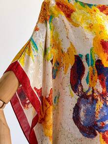Bộ váy áo Kaftan in hoa thanh lịch dành cho nữ cỡ lớn, kiểu dáng rộng rãi, kèm khăn trùm đầu. Đây là lựa chọn lý tưởng để tạo nên vẻ ngoài thanh lịch, với thiết kế tinh tế, phù hợp cho kỳ nghỉ, đi biển và mặc hàng ngày. Mùa xuân. - Nhiều màu - Xem 3
