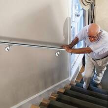 Stainless Steel Railing 60/80/100/120/150/160/180/200cm, Wall-Mounted Handrail, Stainless Steel Handrail For Stairs, Entrances And Balustrades, With Wall Brackets. - 180cm - View 3