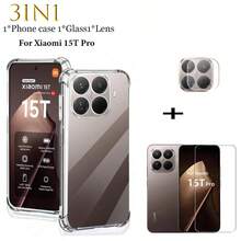 3IN1 2026 NEW For Xi Ao Mi 15T/15TPro Case Transparent And Impact-Resistant Mobile Phone Case+Full Screen Clear Tempered Film For Xi Ao Mi 15T/15T Pro+Lens Film Screen Protection Essentials, Applicable To Daily Shield, Office, Home Daily Shield Office Home Phone Screen Protector Phone Accessories Waterproof Shockproof Anti-Fall Scratch Resistant - Clear - View 2