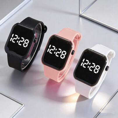 1pc Unisex Fashion LED Digital Watch With Time & Date Display, Suitable As Back To School, Christmas, Birthday Gift For Teens
